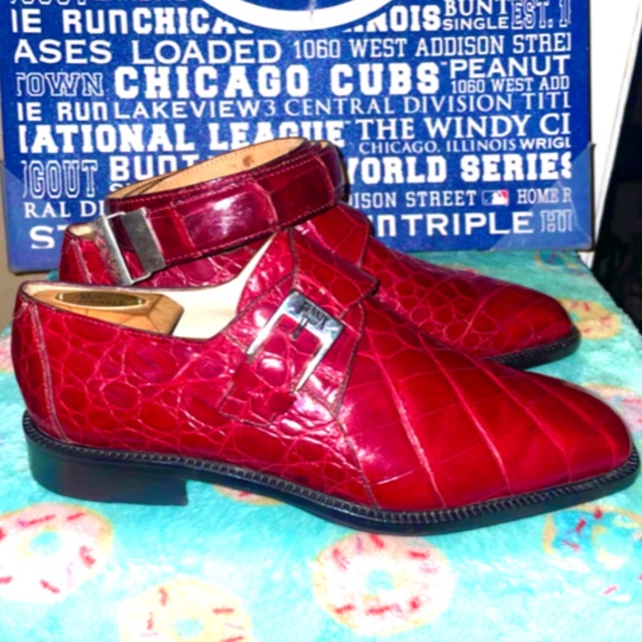 Fennix Italy Maroon Alligator Shoes SZ11 and Mauri Alligator Belt SZ 44 - Picture 4 of 5